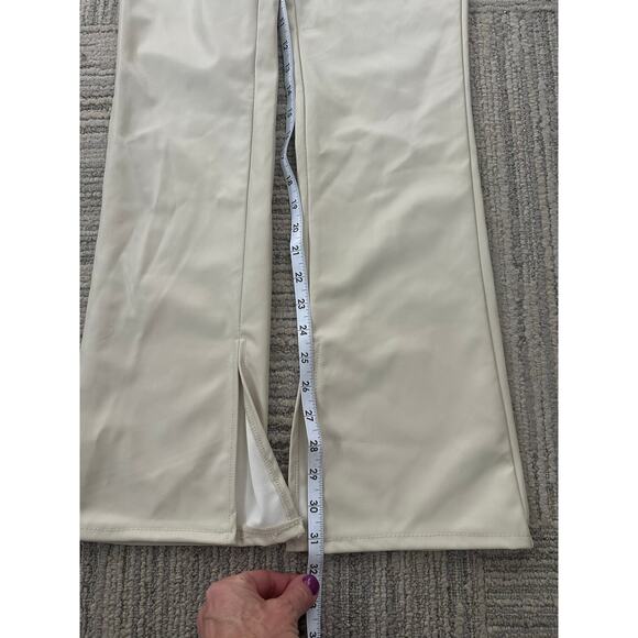 H&M Tik Tok Viral Vegan Faux Leather Pant / Cream / 6 - Picture 5 of 7
